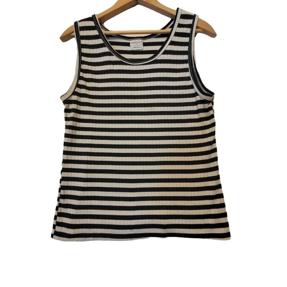 Bobbie Brooks Black And White Striped Tank Top Size Girls Youth Large